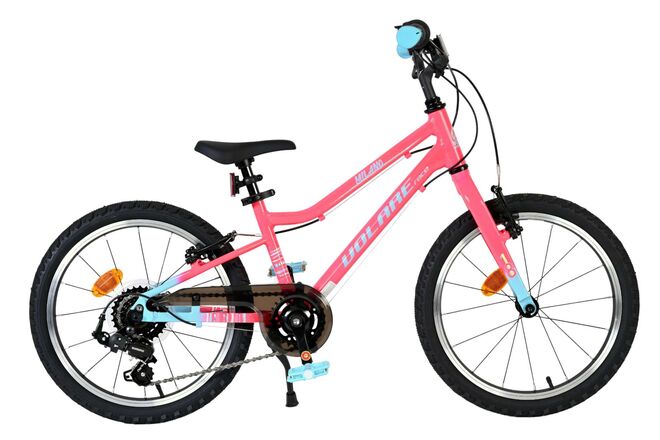 Volare milano kinderfiets - meisjes - 18 inch - roze - 6 speed - twee handremmen