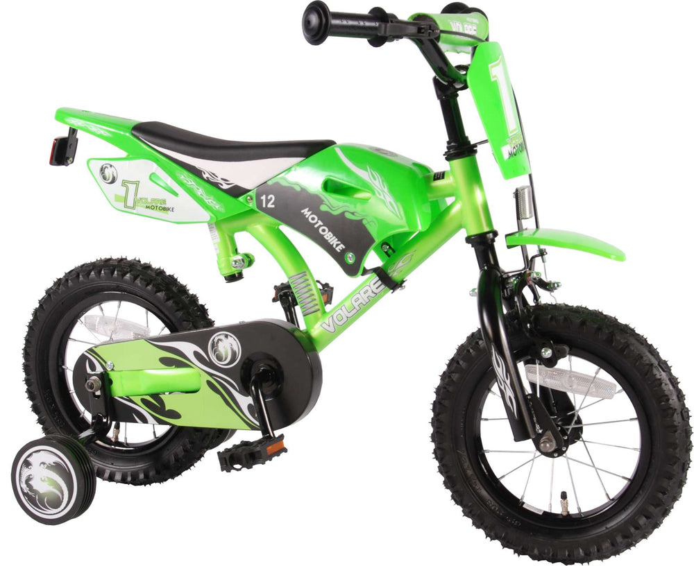 Volare Motor Kinderfiets - Jongens - 12 inch - Groen - 95% afgemonteerd