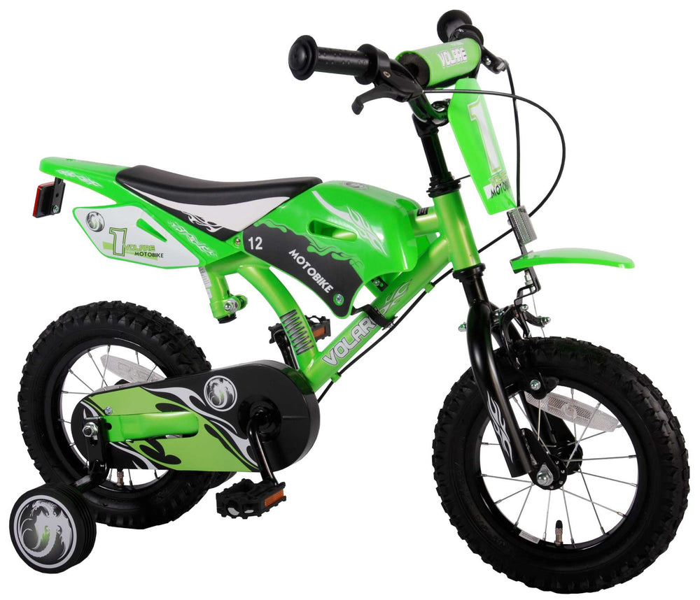 Volare Motor Kinderfiets - Jongens - 12 inch - Groen - Twee handremmen