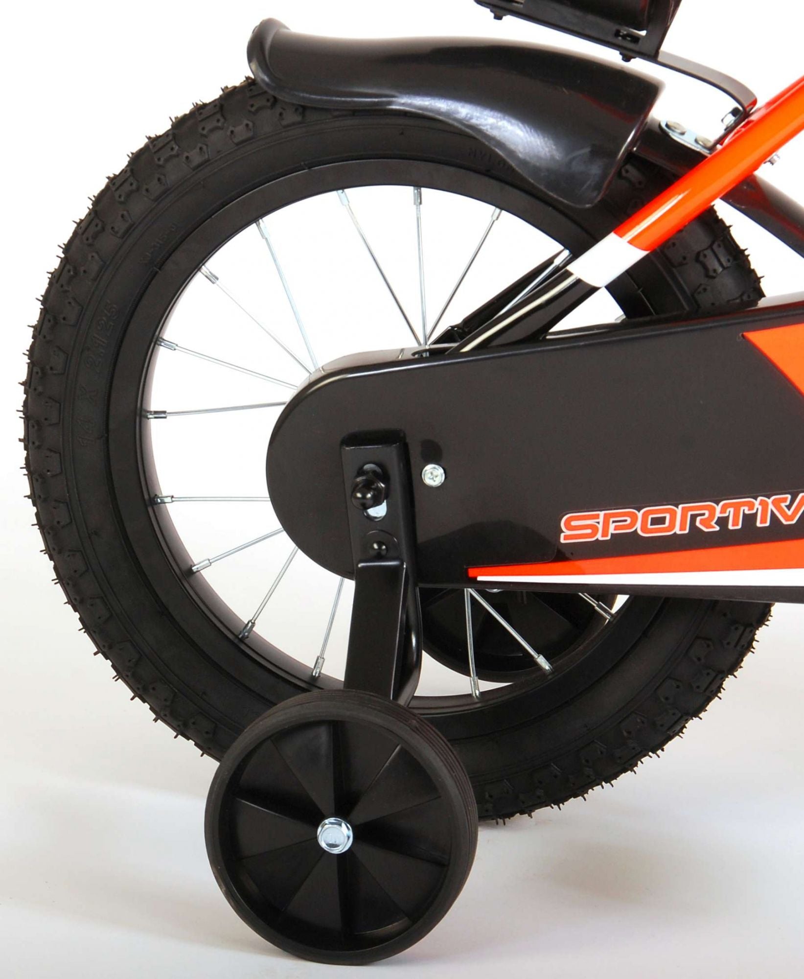 Volare Sportivo Kinderfiets - Jongens - 14 inch - Neon Oranje Zwart - 95% afgemonteerd