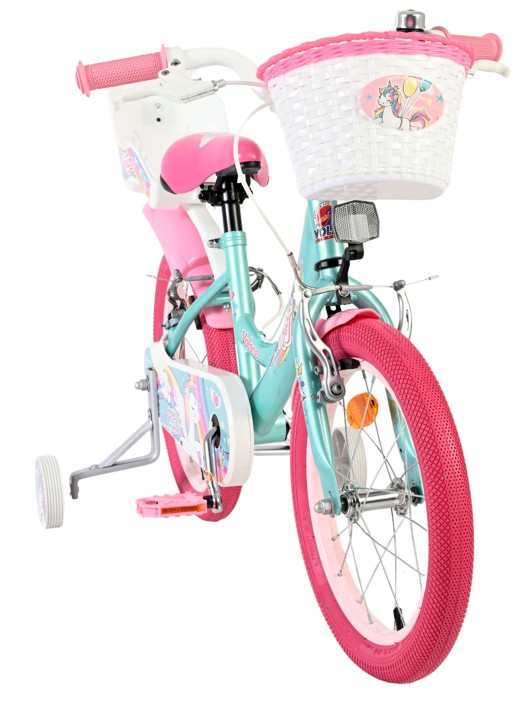 Volare unicorn kinderfiets - meisjes - 16 inch - groen - twee handremmen