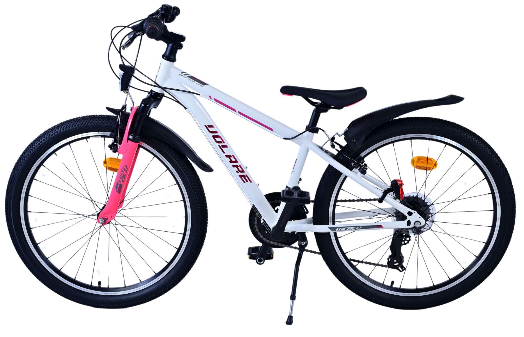 Volare xc race kinderfiets - 24 inch - 21 versnellingen - wit roze