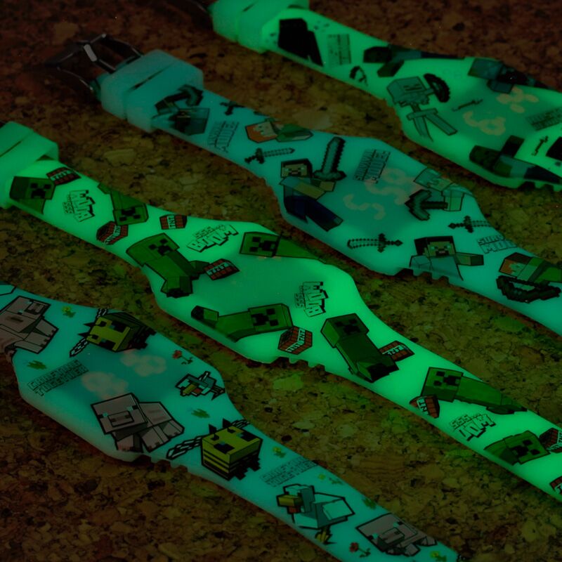 Union minecraft glow in the dark digitaal siliconen horloge