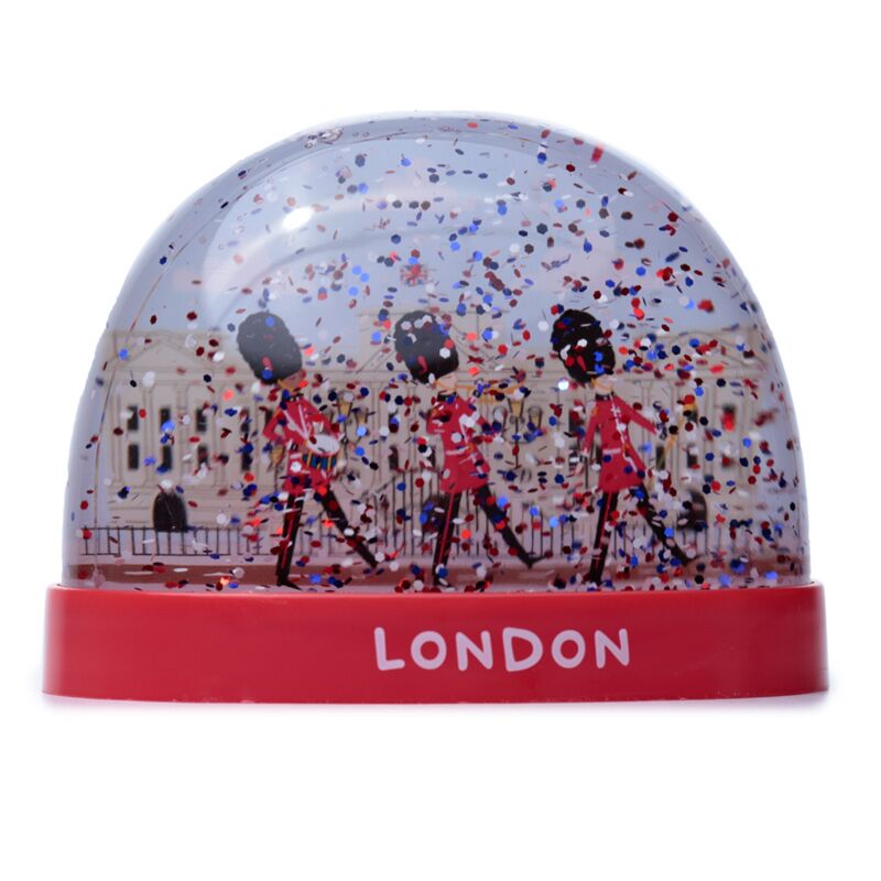 Londen souvenir koninklijke wachter op parade grote glitter sneeuwbol