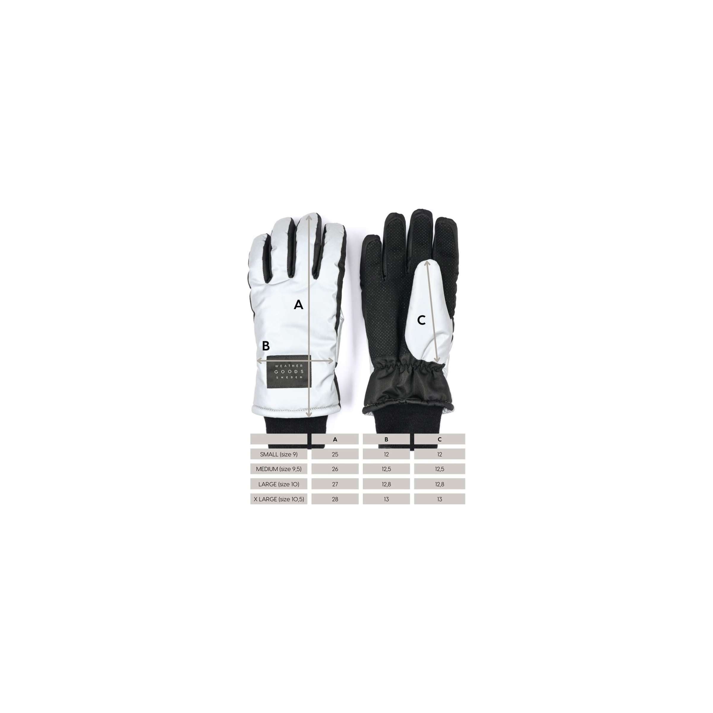 Weathergoods Zweden refl. handschoenen luna zilver l