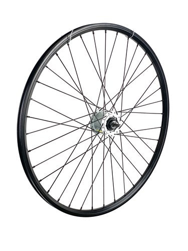 Roue avant 28 pouces 622 noir moyeu à rayons noirs dynamo roller brake