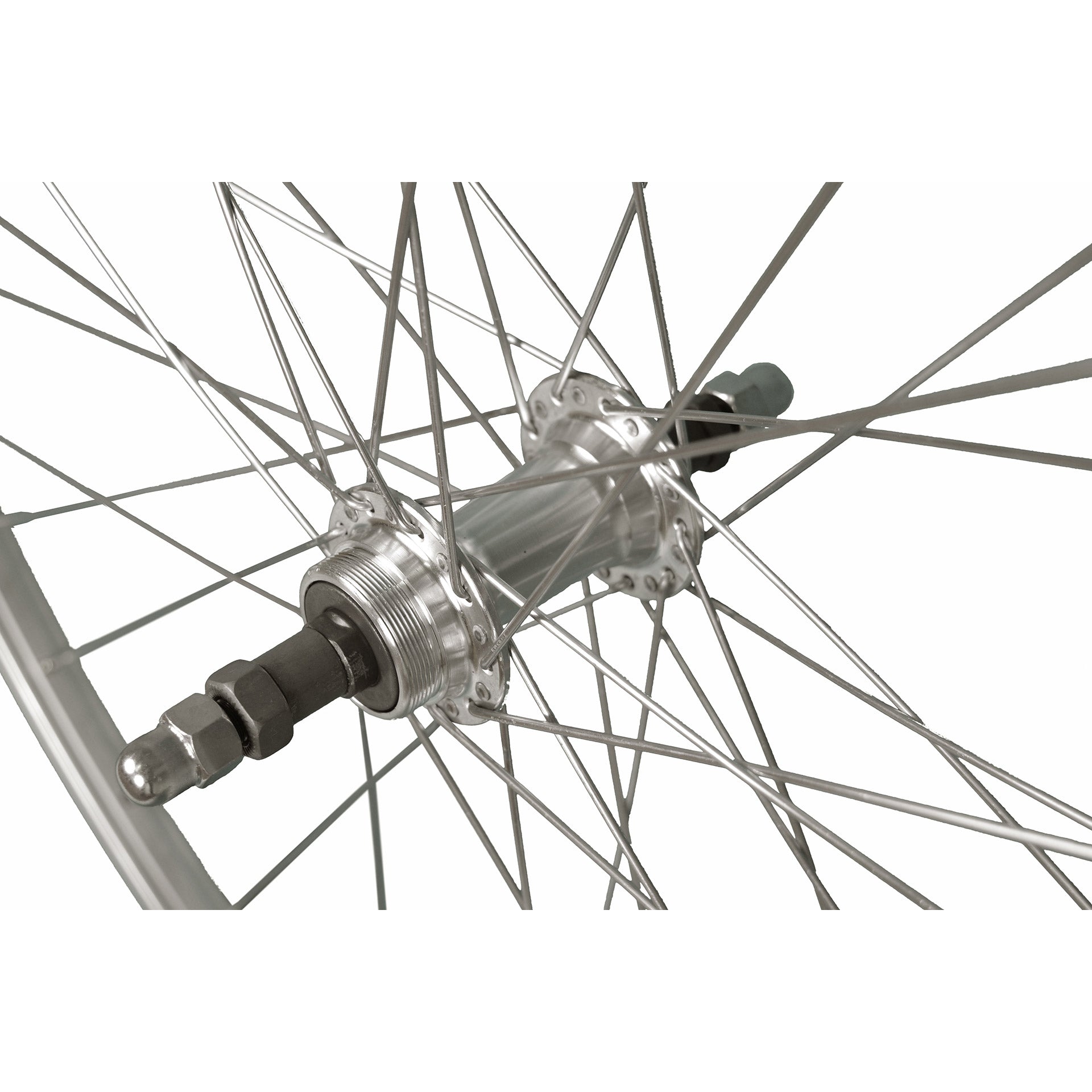 Roland achterwiel p24h 28 36g 7v vast als alu zilver