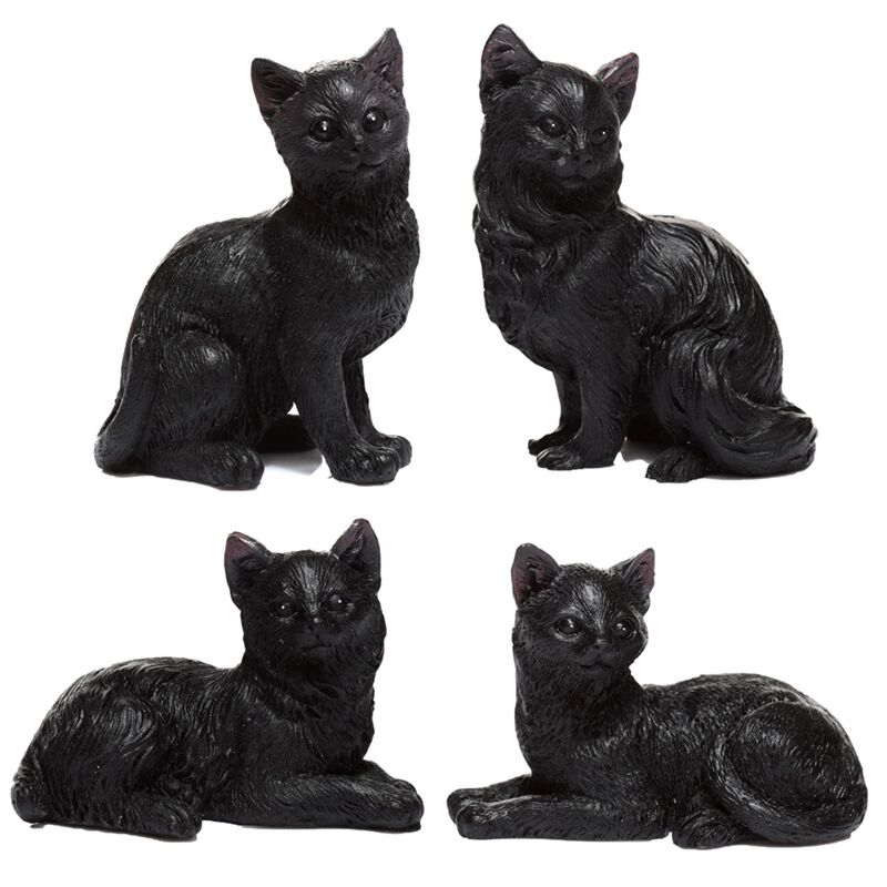 Zwarte kat verzamelaars miniatuur beeldjes