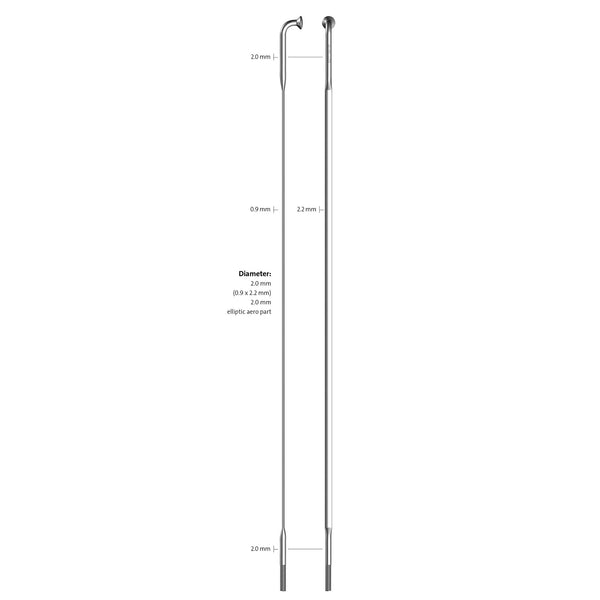 Sapim spoke 14-276 cx-ray flat silver with nipple (20pcs)