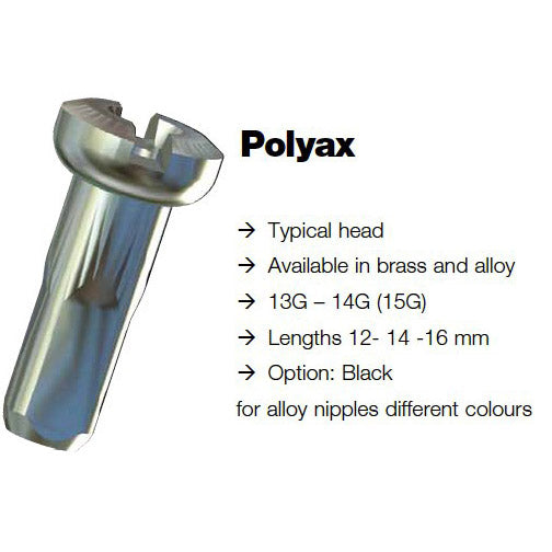 Sapim spaaknippel 14 polyax 14mm zilver messing (100st)