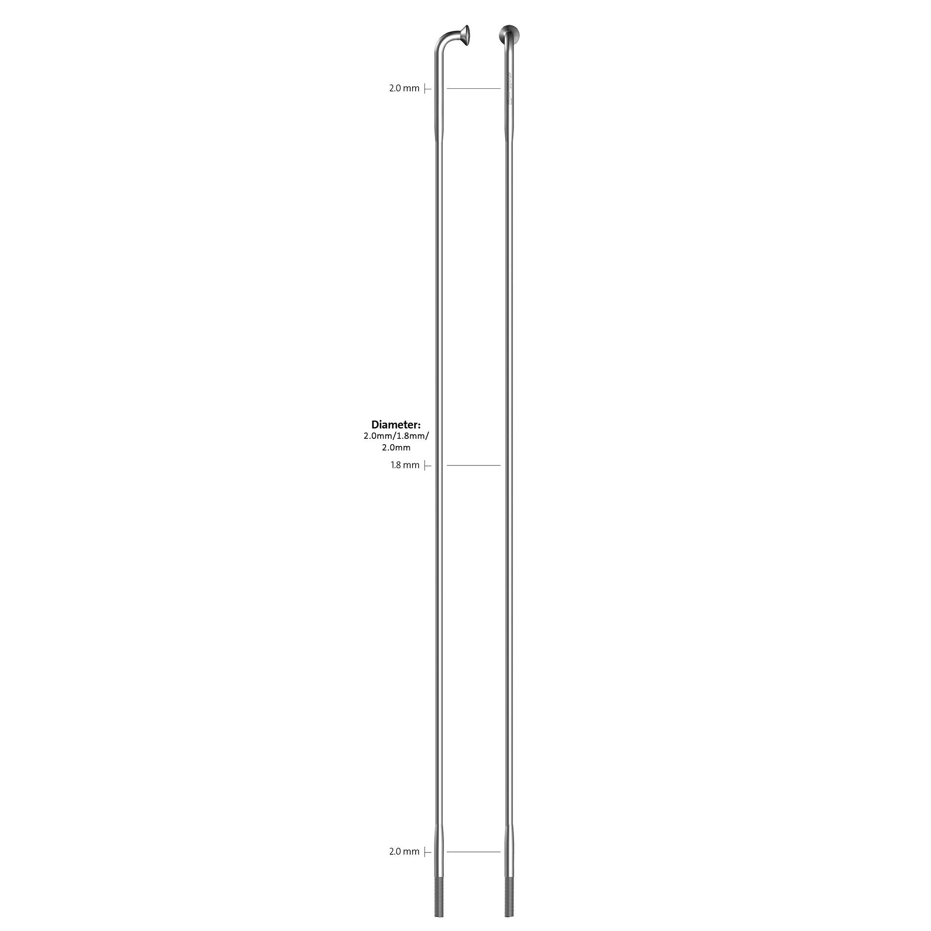 Sapim spaak 14-276l race RVS zonder nippel (100st)