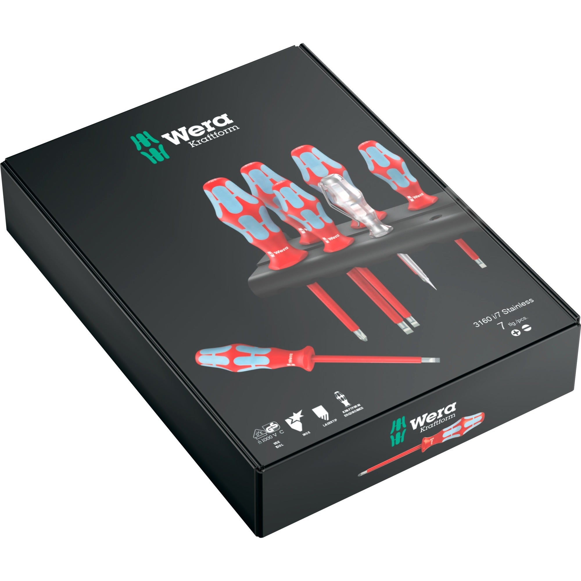 Wera 3160 i 7 Schroevendraaierset Kraftform Plus, roest