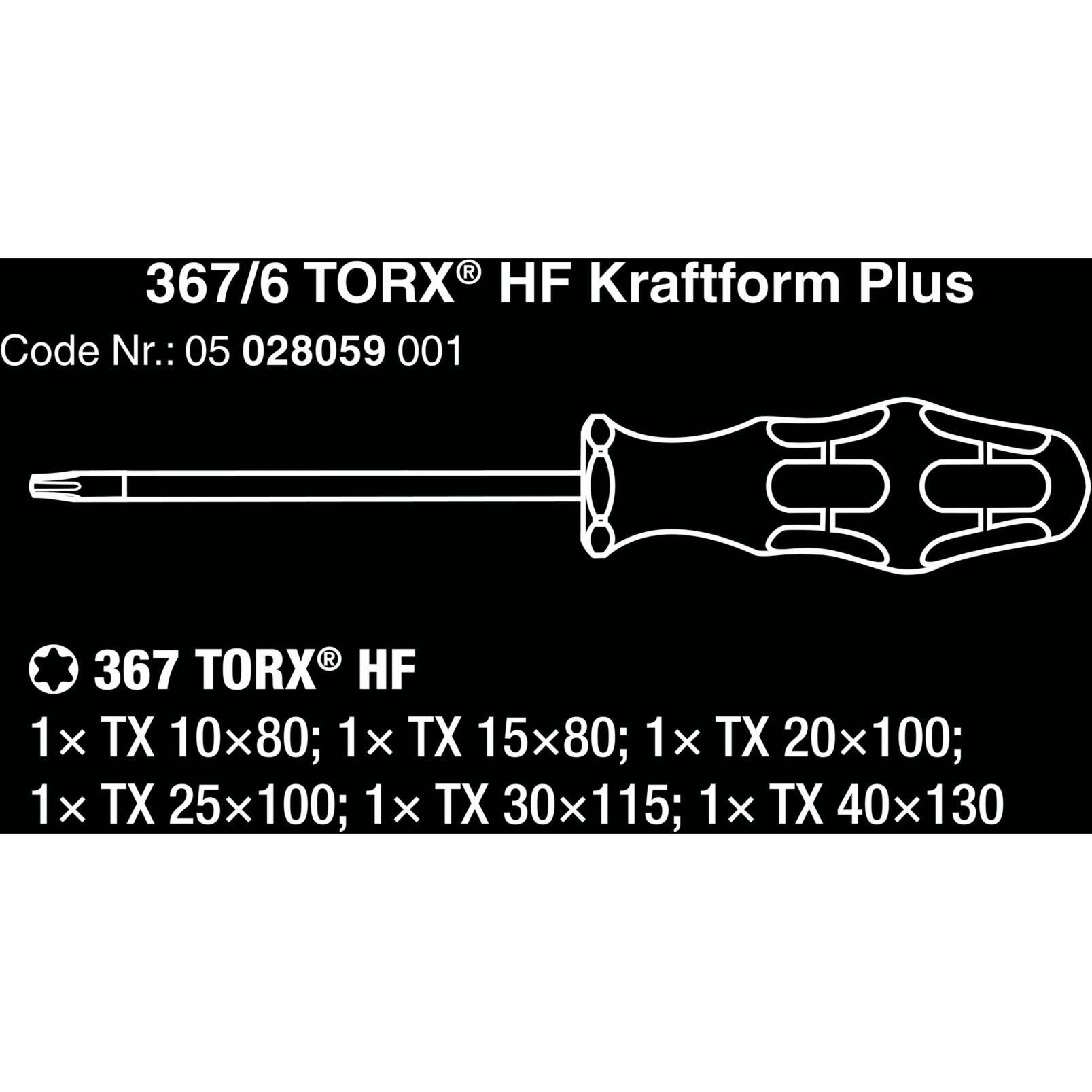Wera 367 6 TORX HF-schroevendraaierset Kraftform Plus+