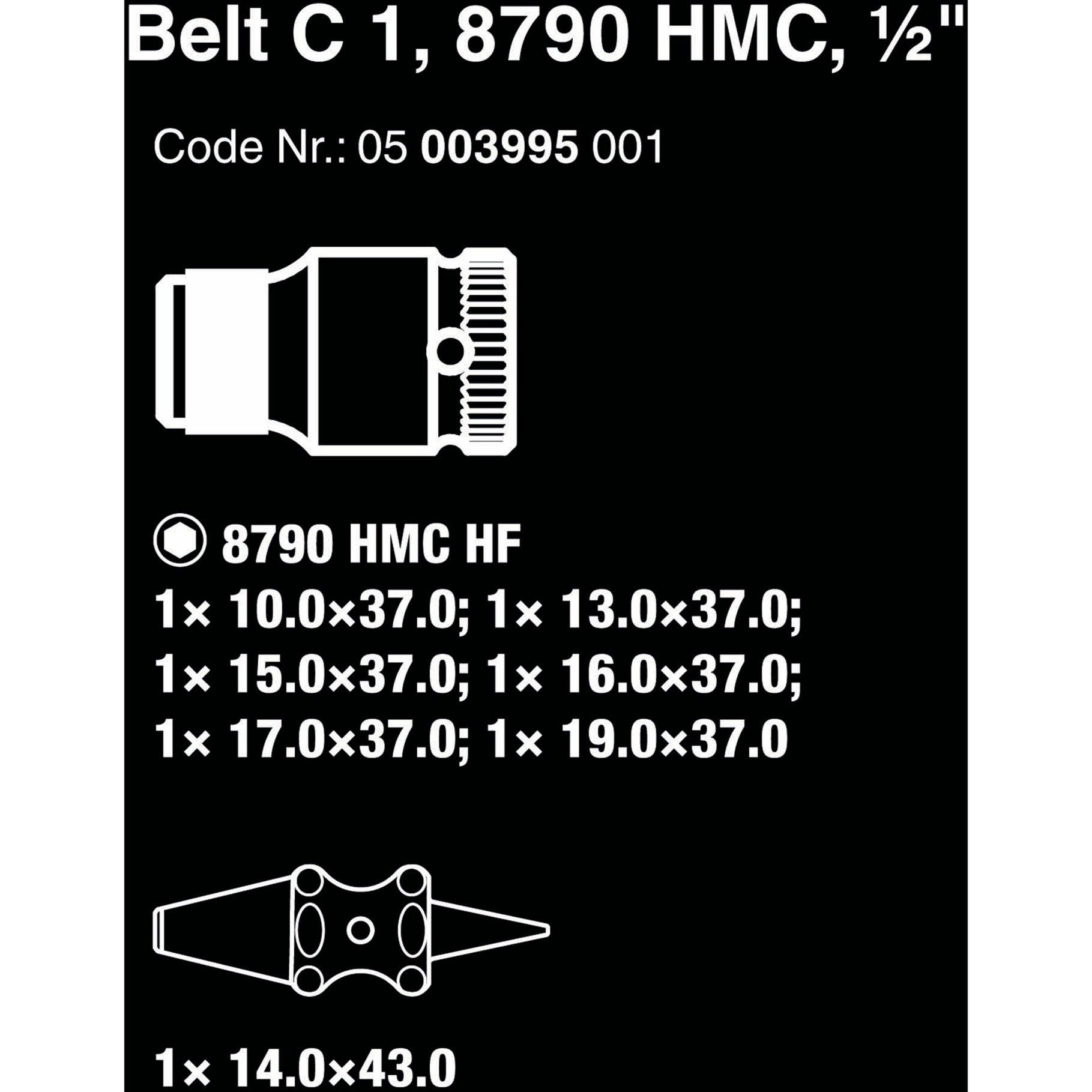 Wera Belt C 1 Zyklop doppenset, 1 2