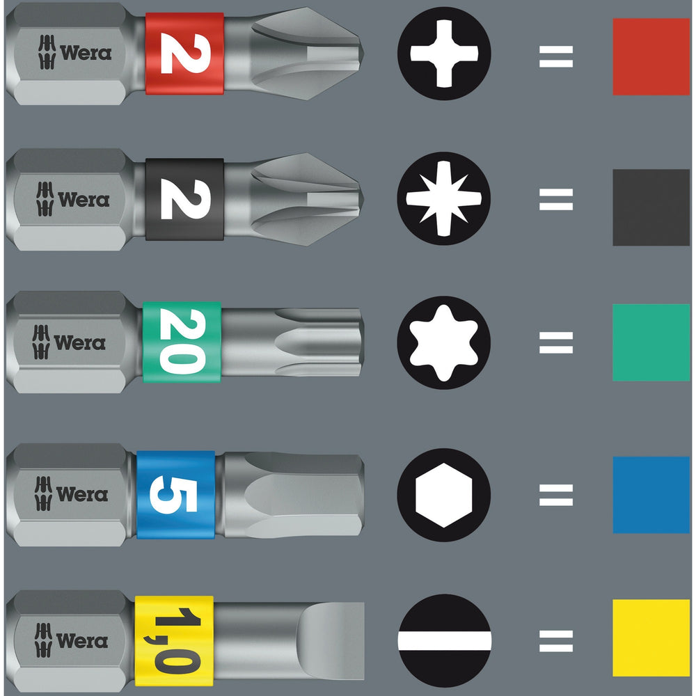 Wera bit-check 6 impaktor 2 bitset (zwart, 6-delig)