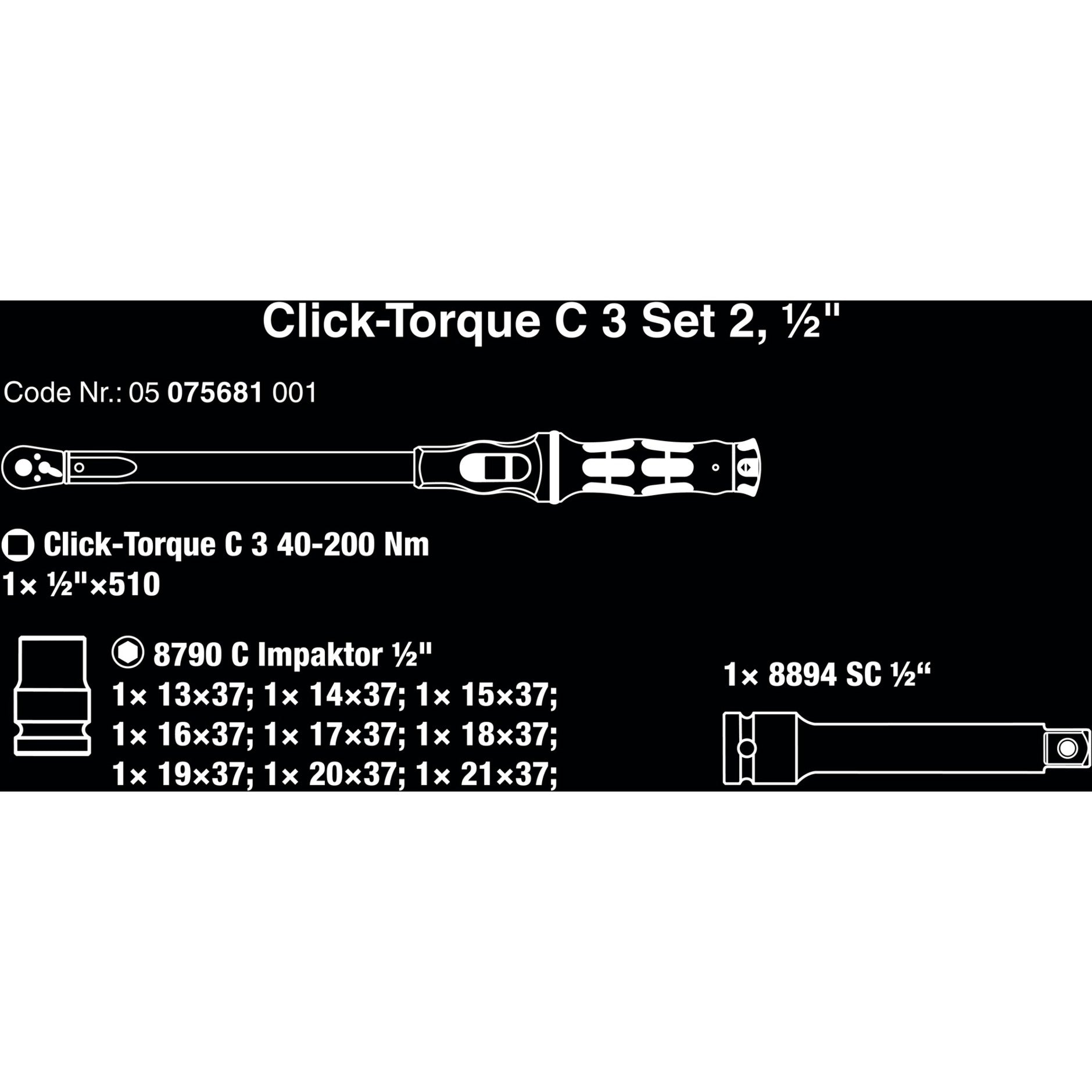 Wera Click-Torque C 3 Set 2, 1 2