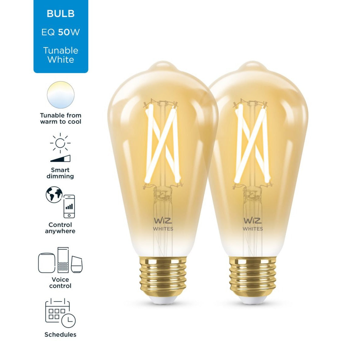 WiZ WiZ Filament oranje ST64 E27 x2