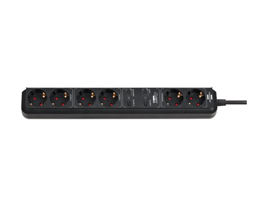 Brennenstuhl wifi-stekkerdoos - 6 aansluitingen - voor binnen - zwart