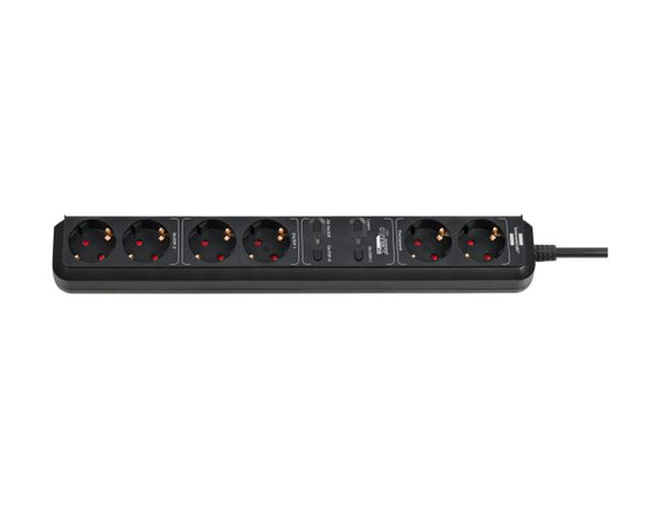 Brennenstuhl wifi-stekkerdoos - 6 aansluitingen - voor binnen - zwart