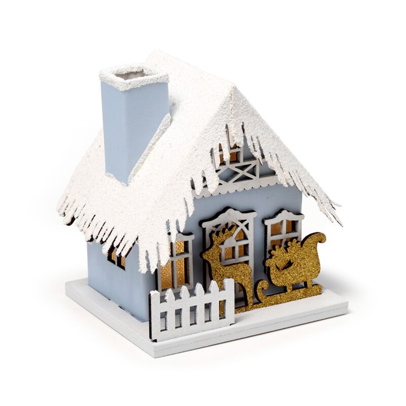 Gouden slee scene kerstmis huis led decoratie