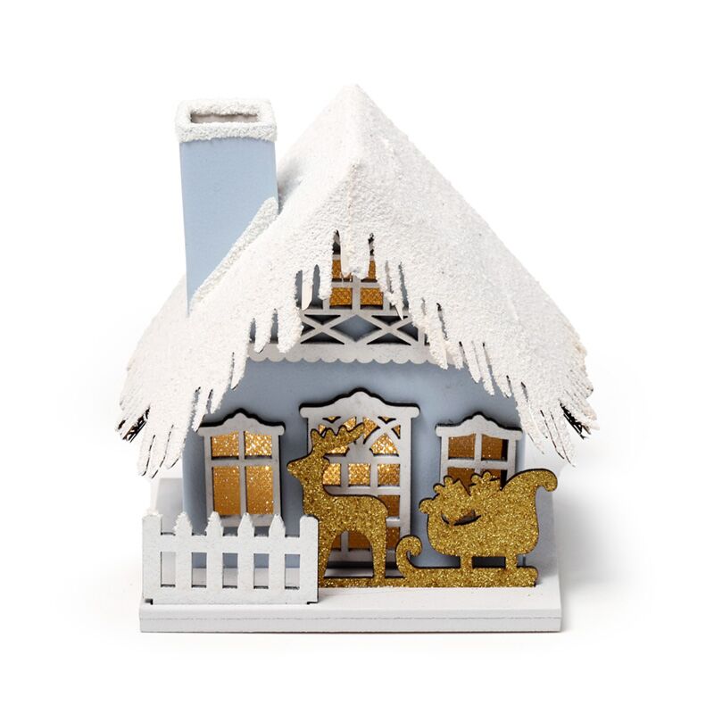 Gouden slee scene kerstmis huis led decoratie