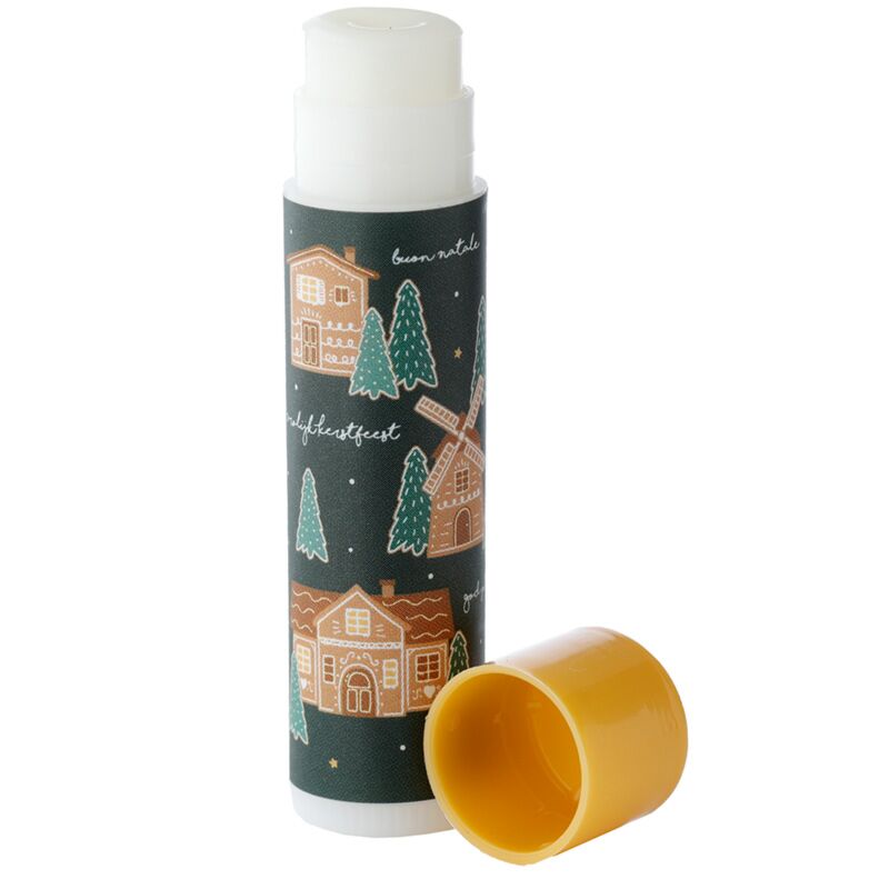 Gemberbrood huisjes ginger lane kerstmis lipbalsem stick - kerstkoekjes