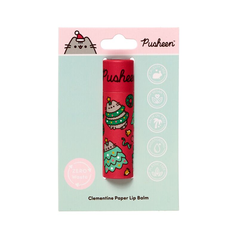 Kerstmis pusheen de kat papier lippenbalsemstick