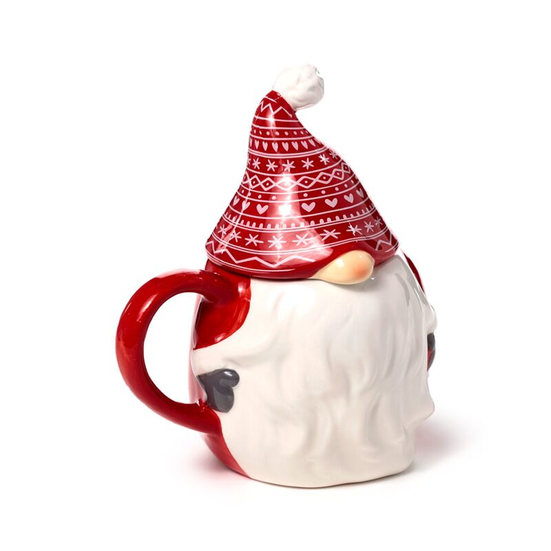 Scandi kerstmis gnoom gevormde keramische mok