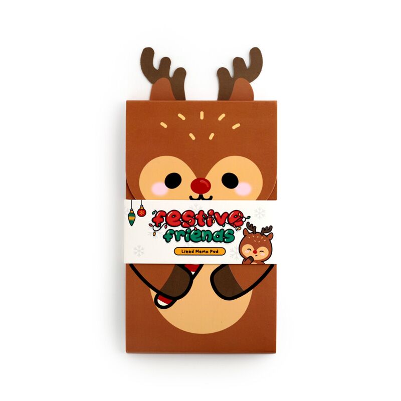 Kerstmis feestelijke vrienden Rudolph klap memoblok open