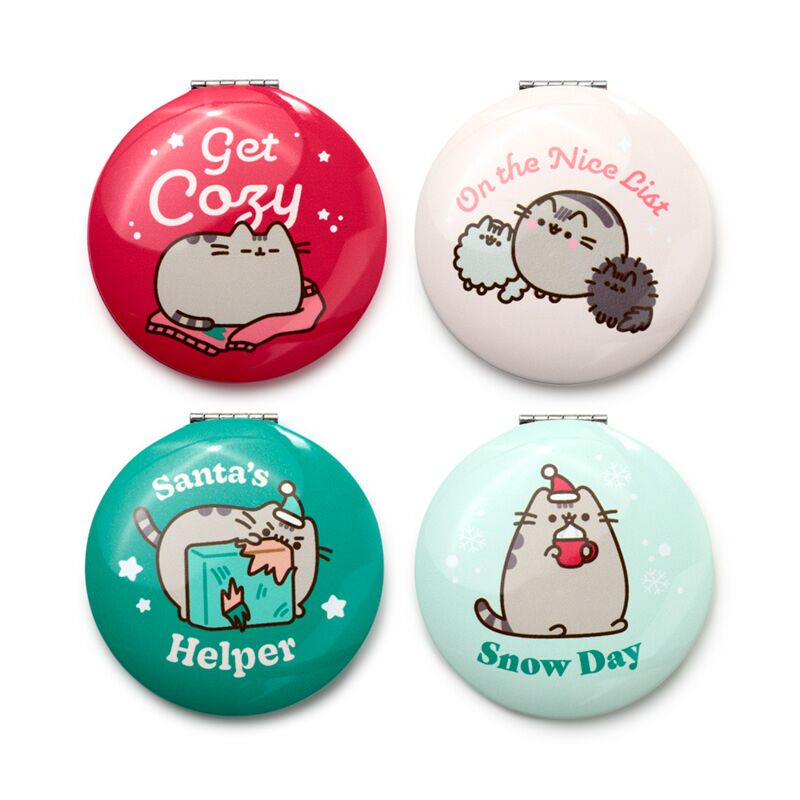 Pusheen de kat klaar voor kerst compact make-up spiegeltje