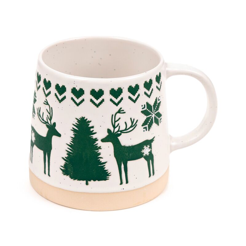 Groen rendier tapse stoneware mok