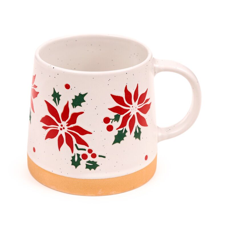 Kerstster plantentapse steengoed mok