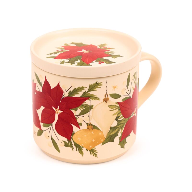 Christmas botanicals porselein mok onderzetter set