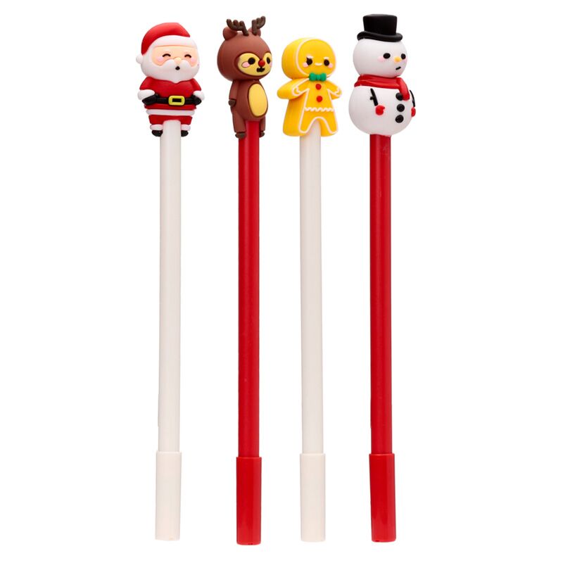 Feestelijke kerstmis fijnschrijver pen - zwart