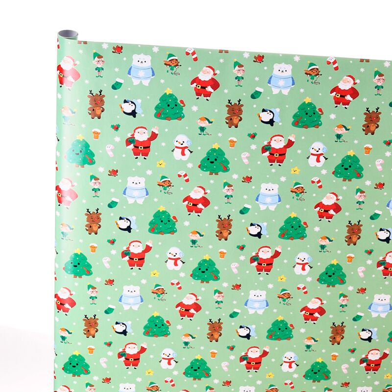 Kerst jingle bos 3m cadeaupapier rol