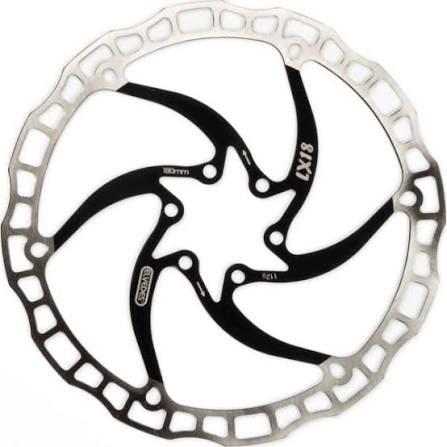 Elvedes Rotor uit één stuk 180mm 112g 6 gaats+bout zwart 2015197