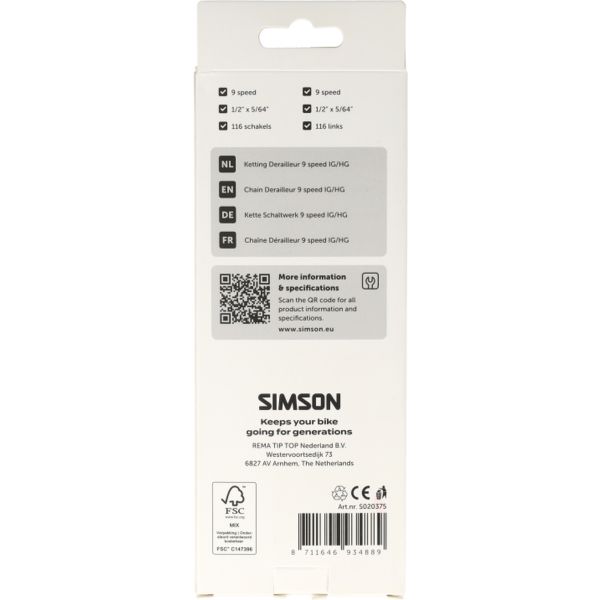 Simson ketting derailleur 9v hg