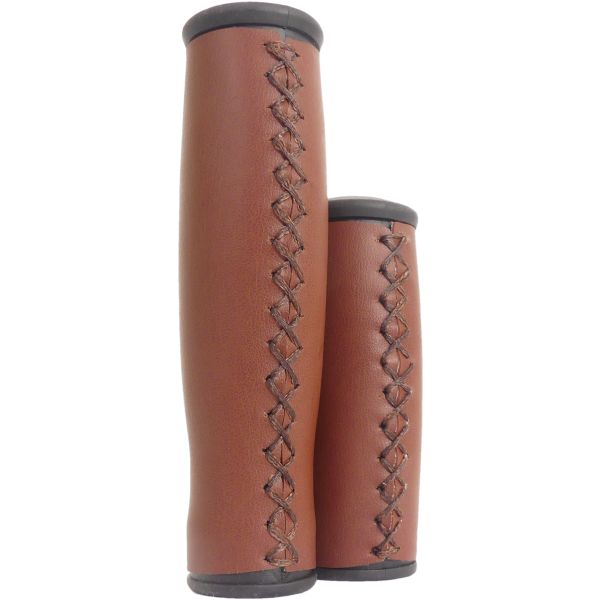 De Edge City Handvatten - Kunstleren fiets handvatten, 135 92mm, donkerbruin