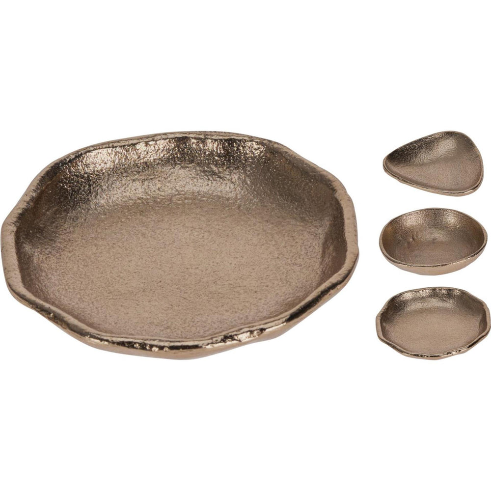Home styling schaal goud 9x9x2cm