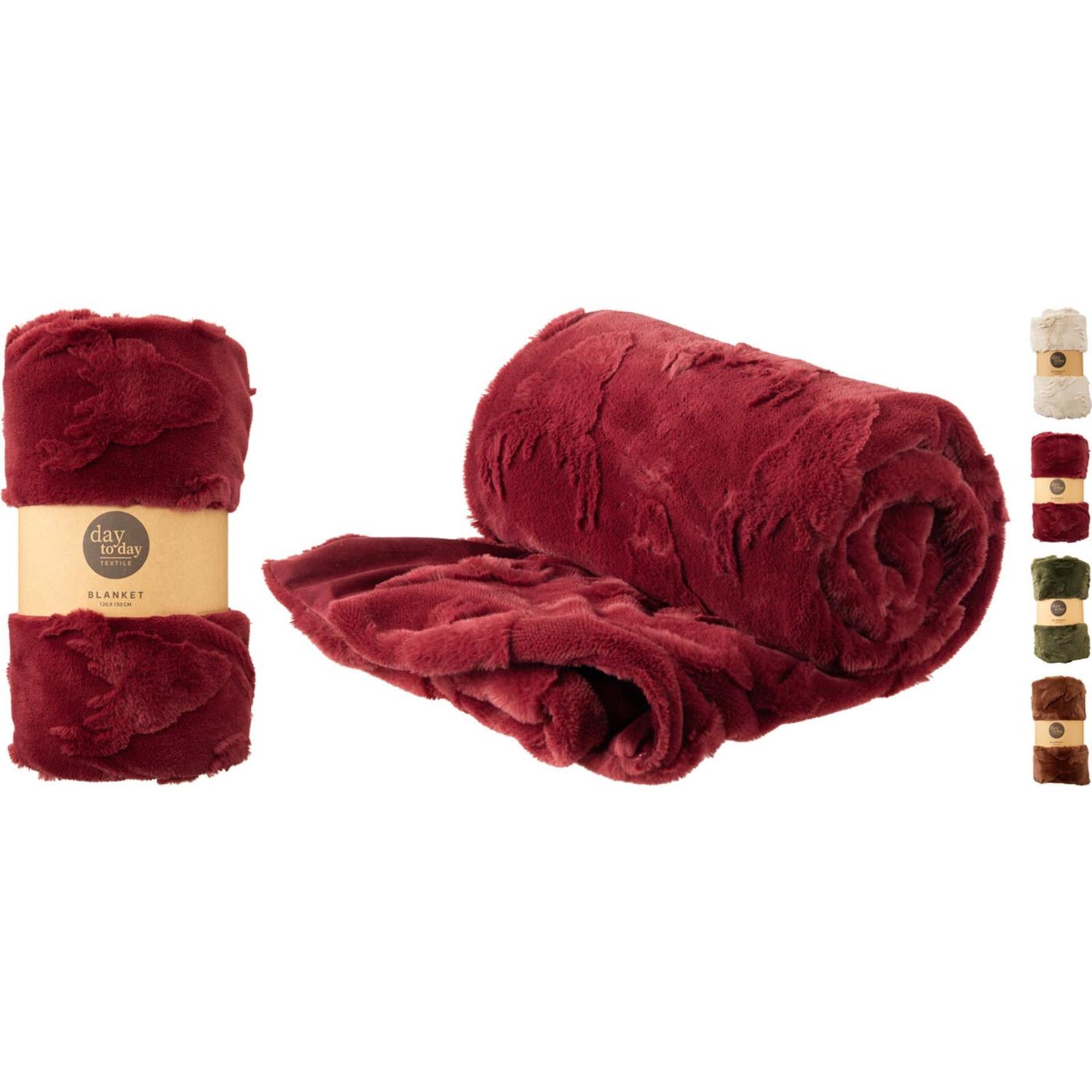 Home styling plaid 120x150cm hert 4ass kl