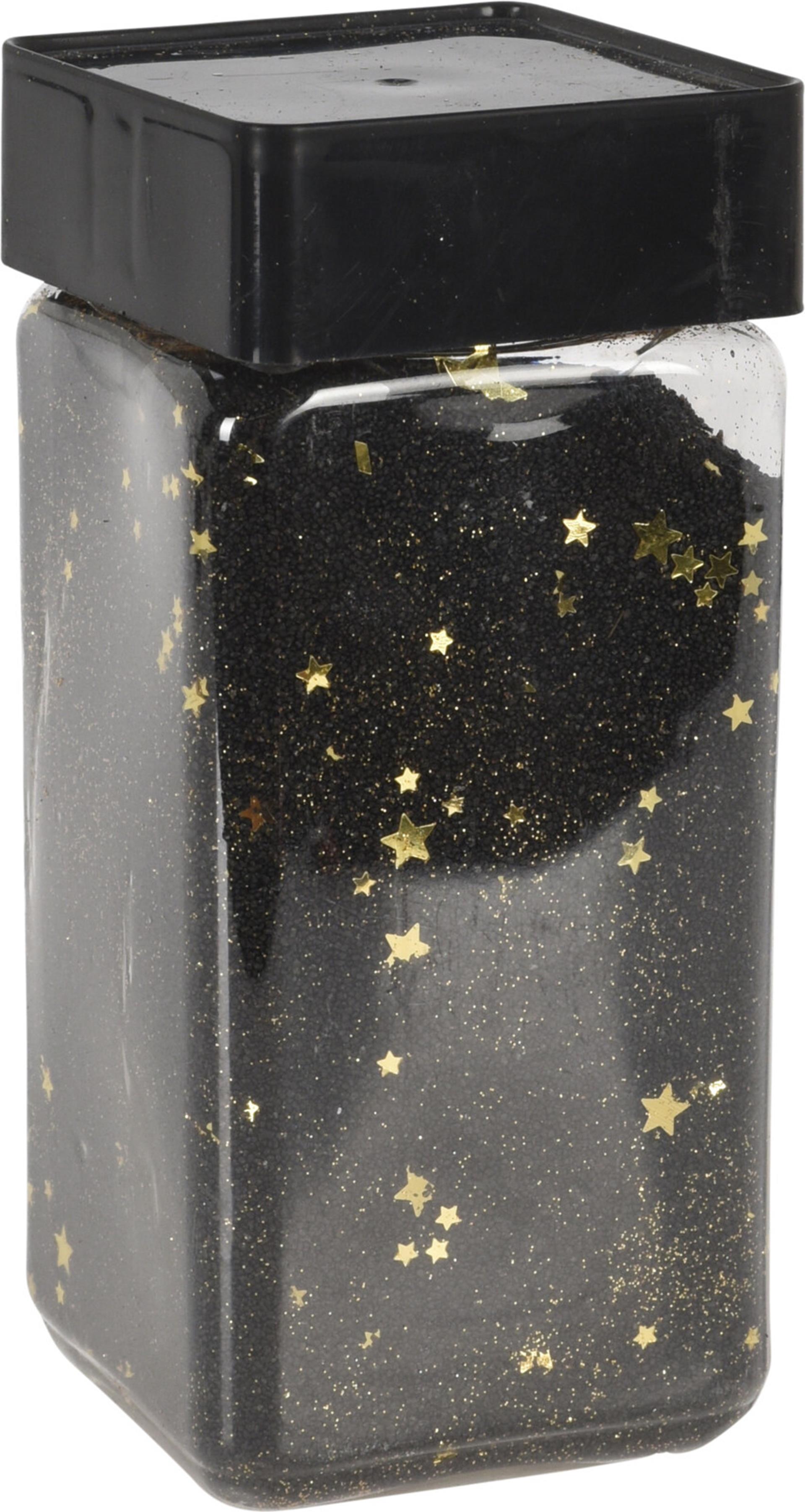 Home styling deco zand in potje 550ml zwart met goud