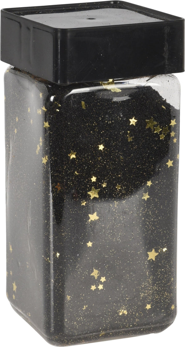 Home styling deco zand in potje 550ml zwart met goud