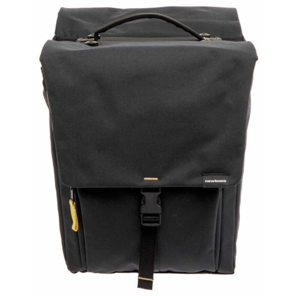 Burgers - new looxs new looxs ® tulum double mik - dubbele fietstas - 100% gerecycled polyester - geschikt voor elektrische fietsen - voor mik-bagagedrager - afneembare fietstas - 32 liter - zwart