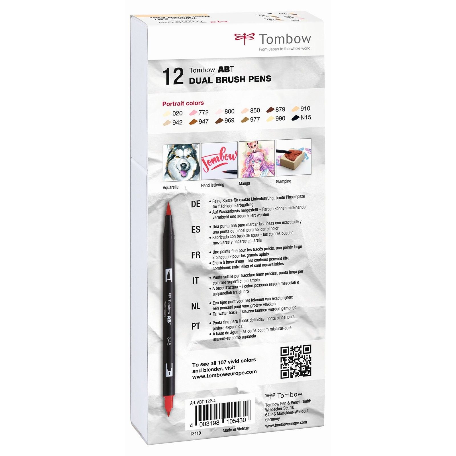 Tombow • brush pen abt dual brush pen 12x portrait colors