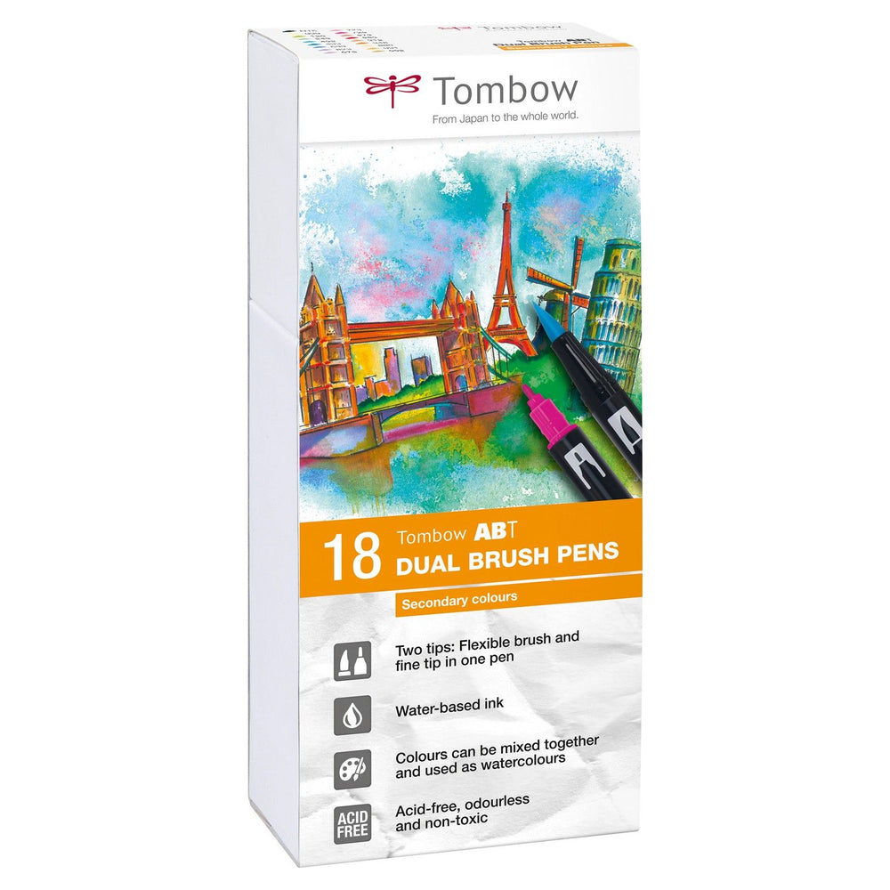 Tombow • brush pen abt dual brush pen 18x secondary colors