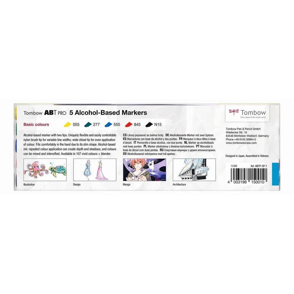 Tombow • abt pro marker set op alcohol basis basis kleuren 5pcs