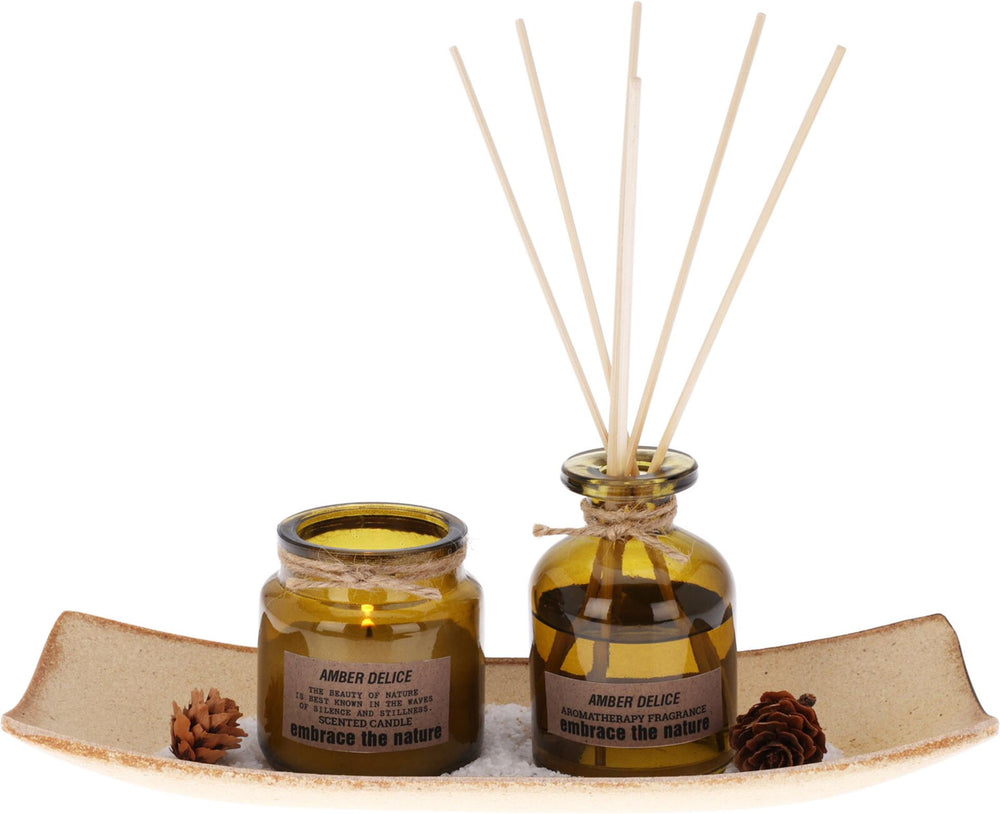 Home styling geur giftset geurkaars en geurstokjes