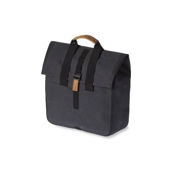Basil Urban Dry Shopper - waterdichte fietstas, unisex, houtskool melee