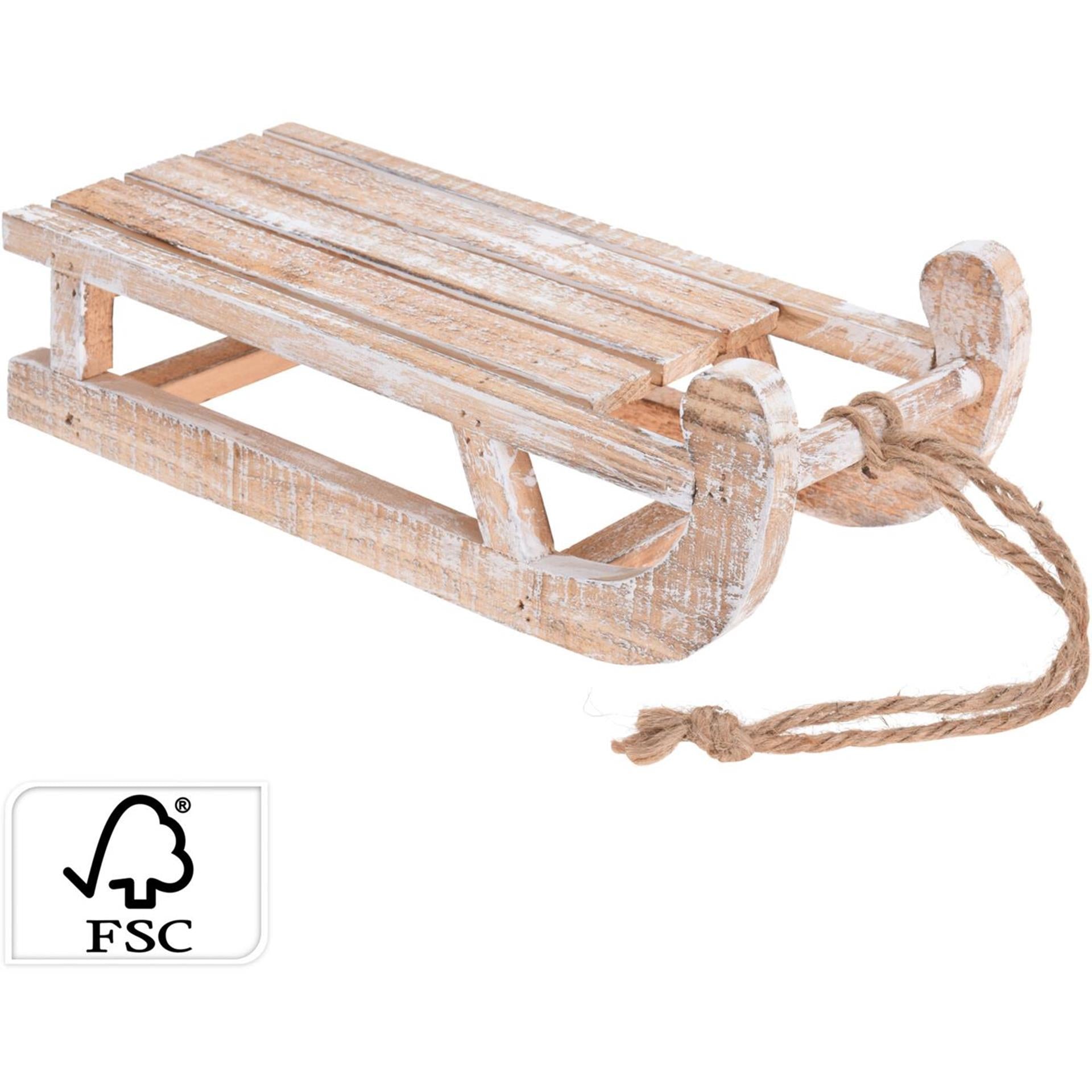 Home styling slee hout 30cm white washed