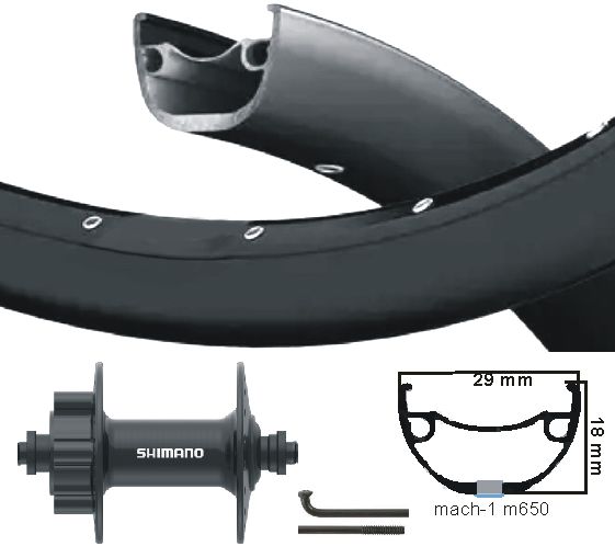 Kgs voorwiel 28 inch (622) mach1-m650 + spaak zw cass disk 6 bout